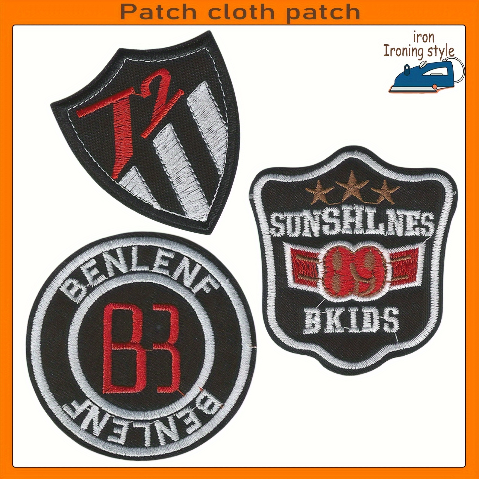 U-Sky Sew or Iron on Patches, 3pcs Bear Paw Iron Patches for Clothing,  Black Sew on Appliques for Jackets, Round Patches for Backpacks, Patches  for
