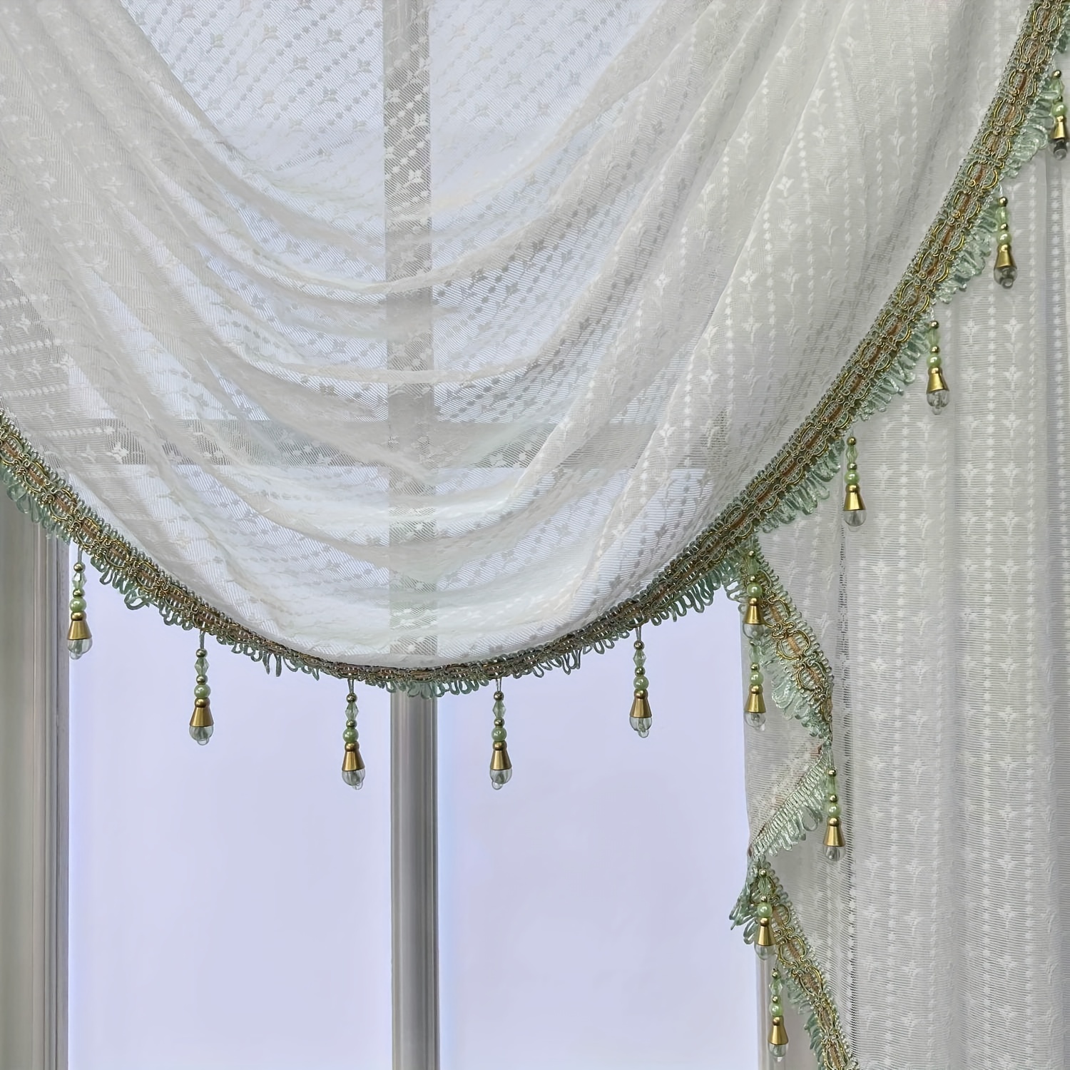 Crystal Curtain Valance Backdrop Swag