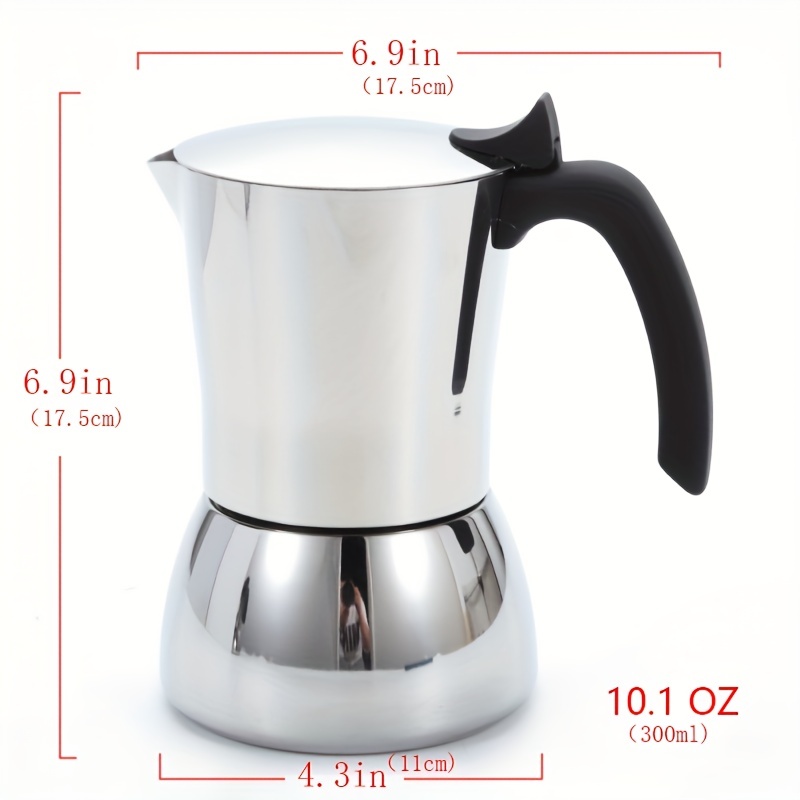 4-Cup Stainless Steel Stovetop Espresso Maker, Moka Pot Moka Express  Espresso Coffee Maker 200ml