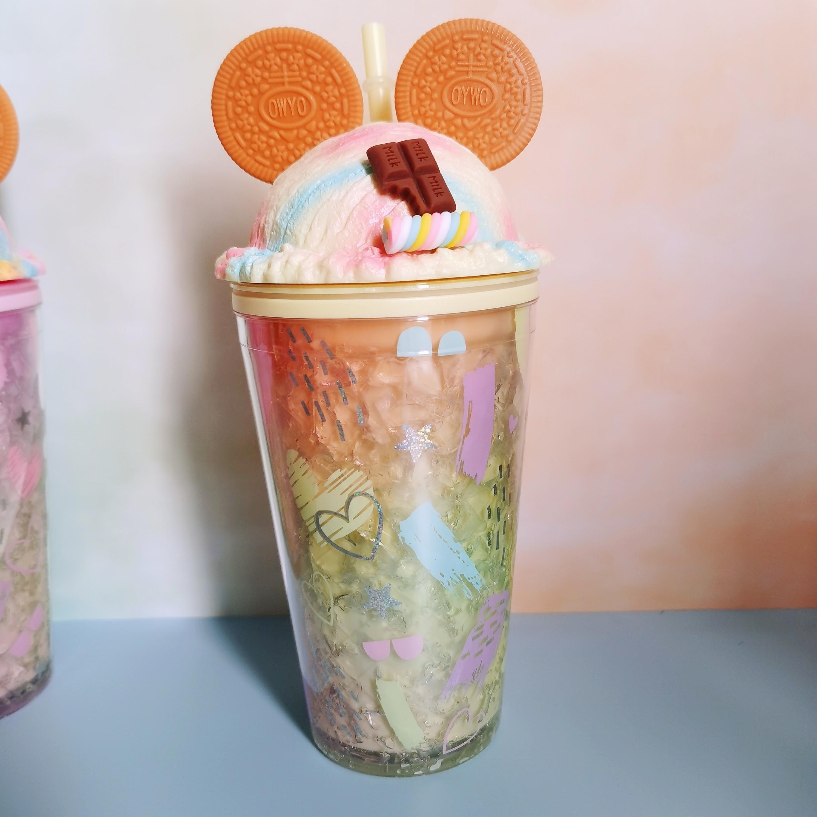 Ice Cream Cookie Tumbler With Lid And Straw Double Walled - Temu