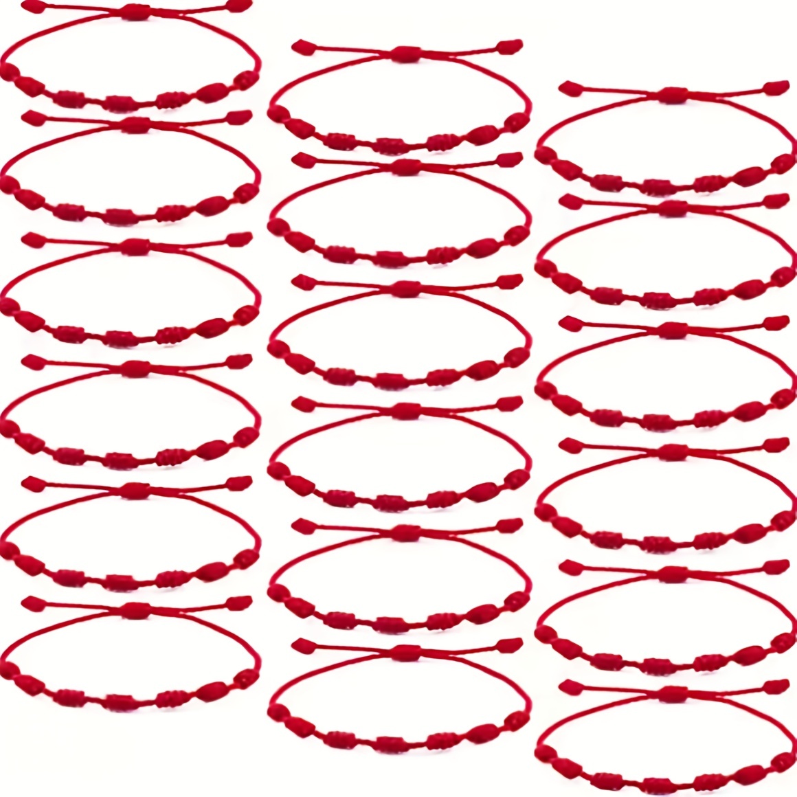 TEMU 12 Piezas, Pulsera Tejida Ajustable Y Simple, Con Diseño De De Cuerda Roja De , Para Hombres Y Mujeres