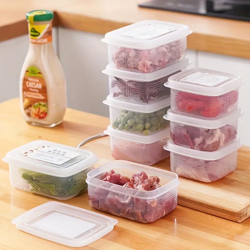 1pc Transparent Four Grid Refrigerator Storage Box Food Grade Food  Packaging Box For Vegetable Preparation And Refrigeration