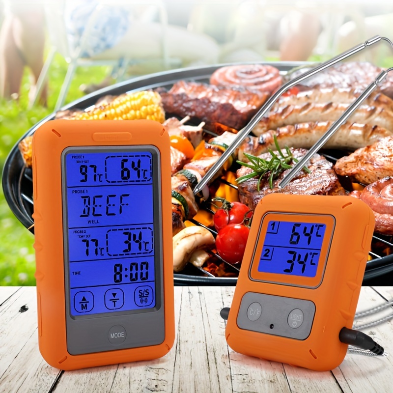 Wireless Digital Probe Meat Thermometer For Grill Smoker Bbq Food Oven  Thermometer With Timer Alarm Kitchen Cooking Tool