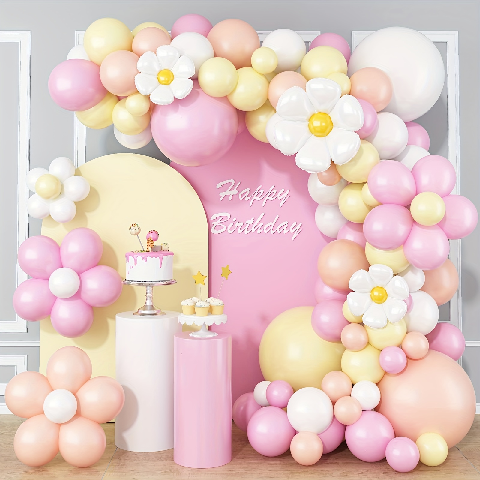 Daisy Balloons 30 Inch Flower Shaped Balloon Kit Colorful Daisy Themed  Decorations Big Flowers Spring Time Photoshoot Floral Birthday Groovy Party