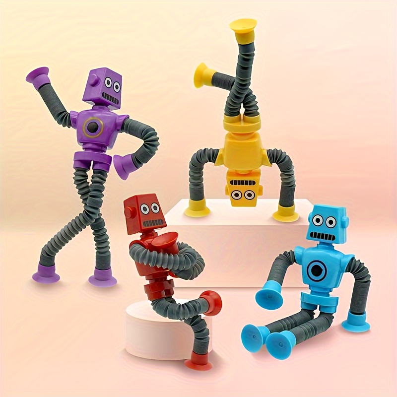 4 Jouets Ventouse télescopique Robot Extensible Jeux Imagination Anti  stress