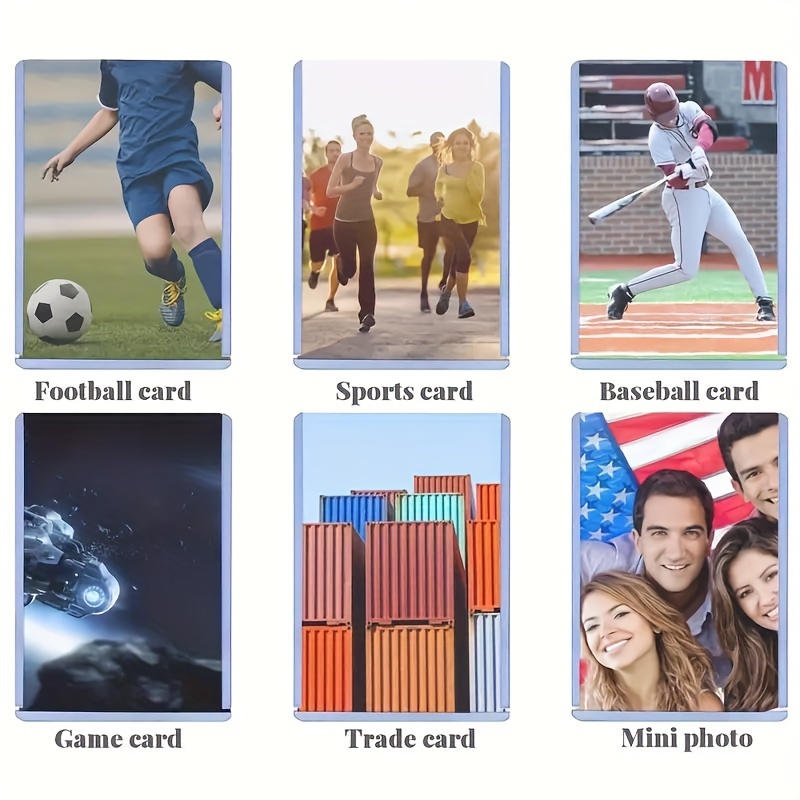 50 Pieces Magnetic Card Holders for Trading Cards, 35 Pt Hard Card Case  Card Protector Fit for Standard Size Baseball Football Sports Game Cards