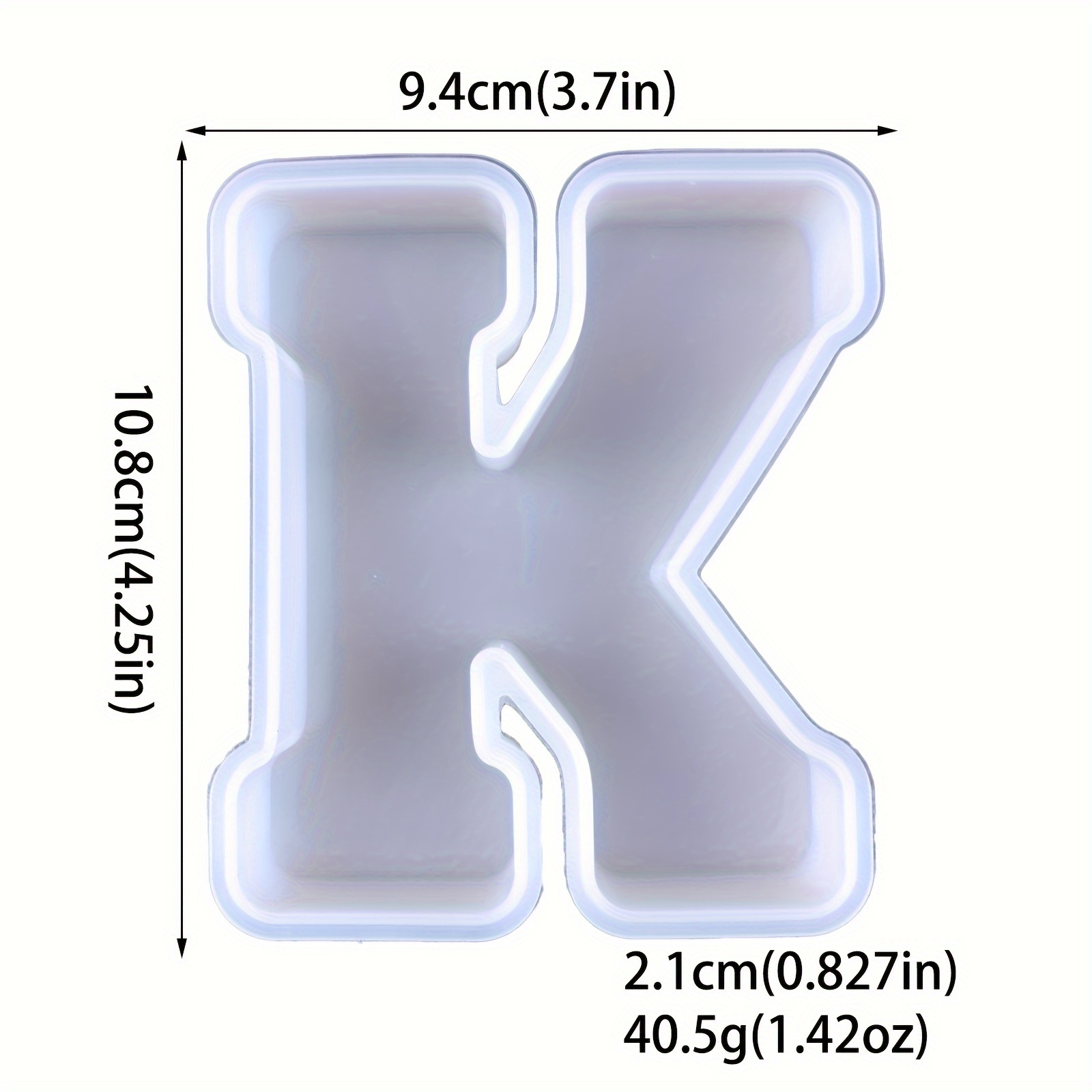 Molde de resina, moldes de silicona 3D de letra V grande para fundición de  resina epoxi, moldes del alfabeto de silicona para resina para arte, jabón