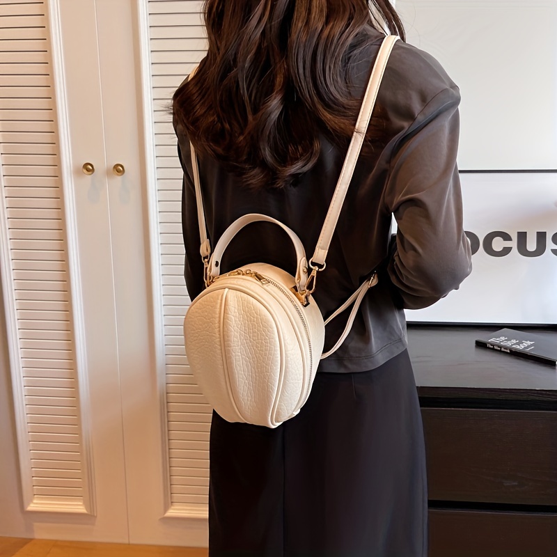 Small Circle Crossbody Bag for Women Black Round Bag 