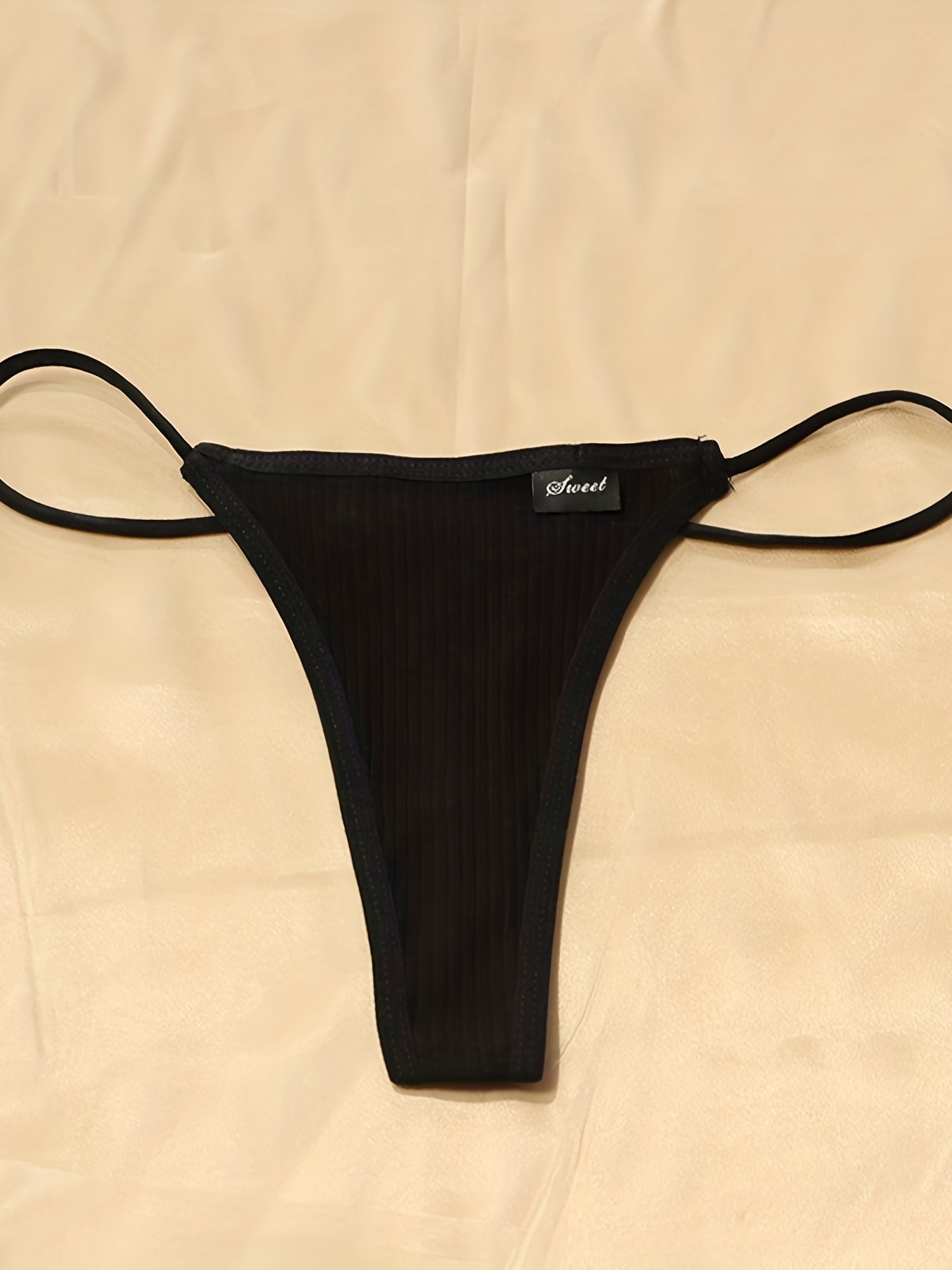 Solid Ribbed Thongs Soft Comfy Stretchy Intimates Panties - Temu