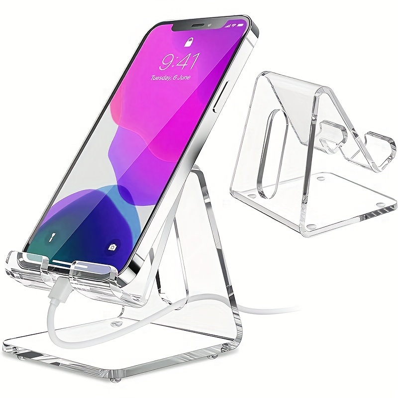 

1pc Acrylic Phone Stand The Beautiful Desktop Phone Stand Is Compatible With More Screen Sizes