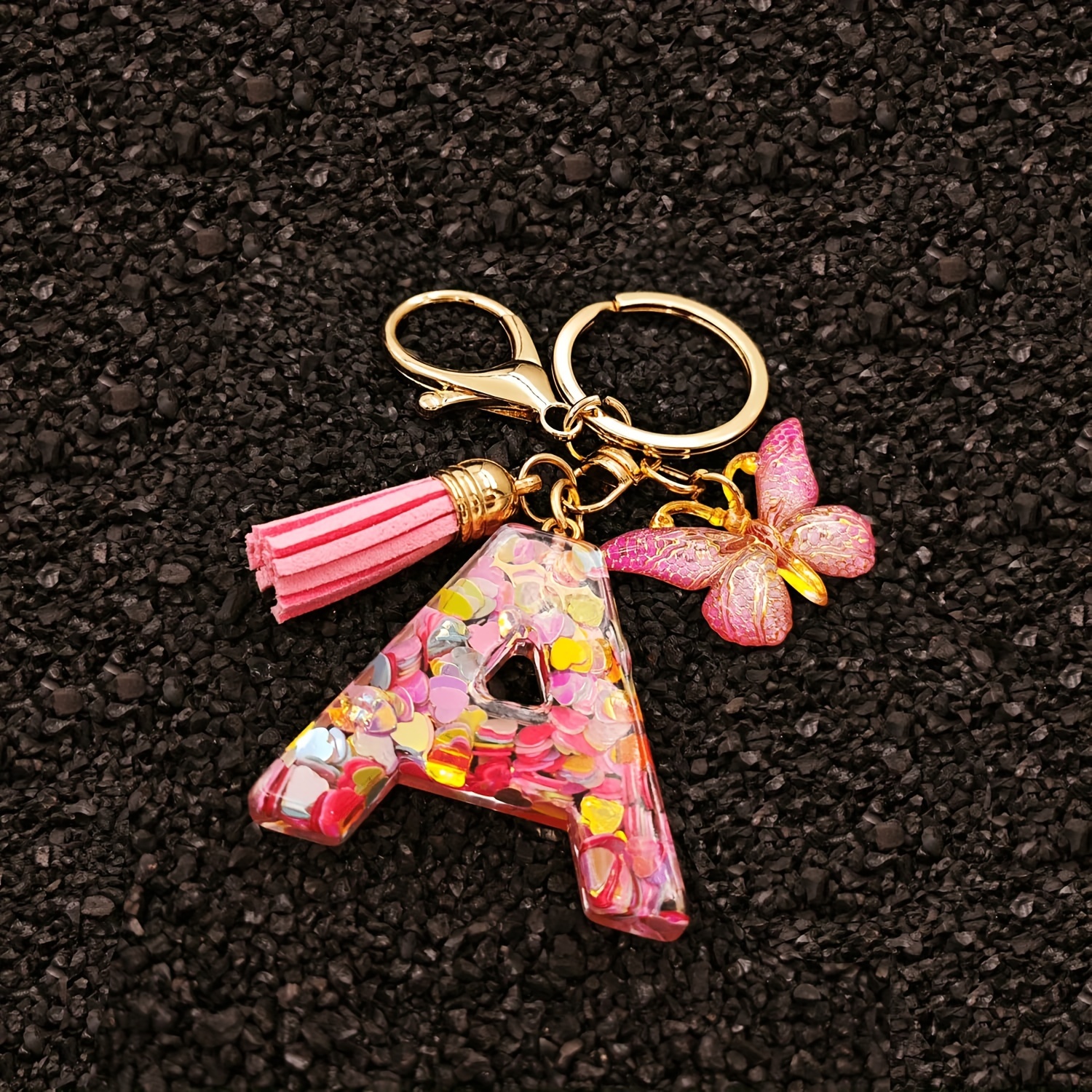 Alphabet Initial Letter Keychain Cute Butterfly Acrylic Key - Temu ...