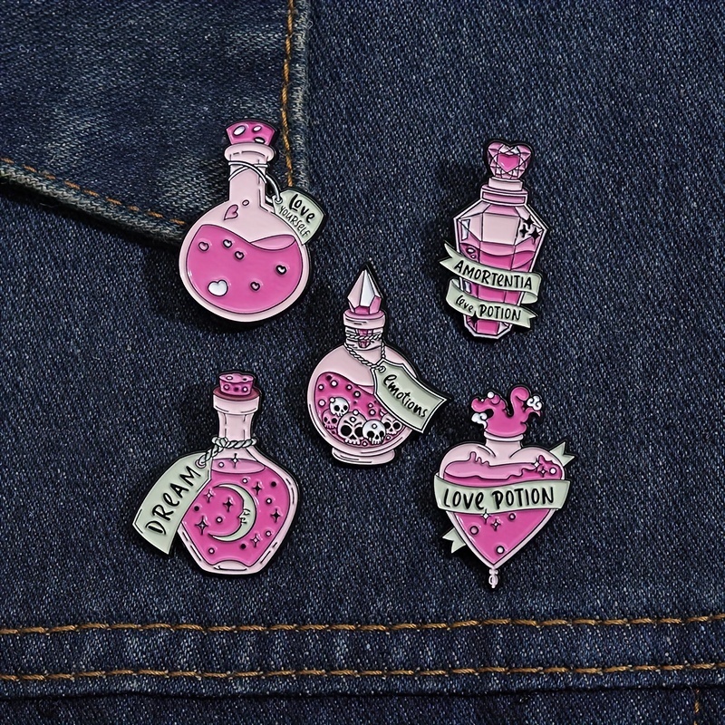 Bottle Pins Love Potion Brooches Lapel Pin Badge - Temu