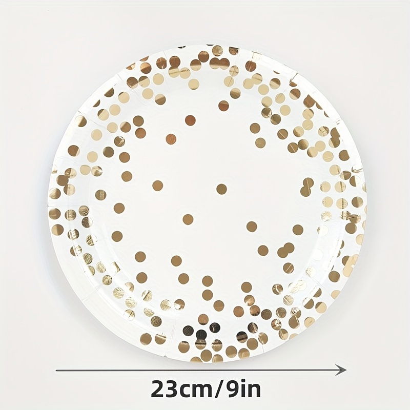 Foil Stamping White Disposable Paper Plate Birthday Cake - Temu