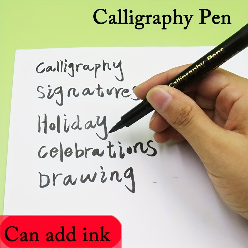 Casewin Hand Lettering Pens - 4 Size Refillable Modern Black Calligraphy  Ink Pen for Beginners Writing, Signature, Illustration Design