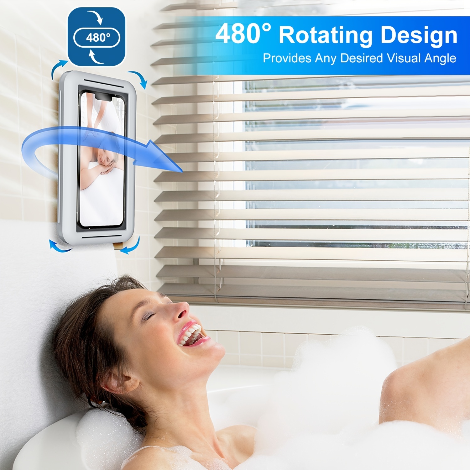 ABHILWY Shower Phone Holder Waterproof Wall Mount, Bathroom Case Mounted  Shelf Stand Suction Cup, Adhesive Touchable Phone Cradle with Glass Mirror  Anti-Fog Screen for Bathtub Kitchen White - Yahoo Shopping