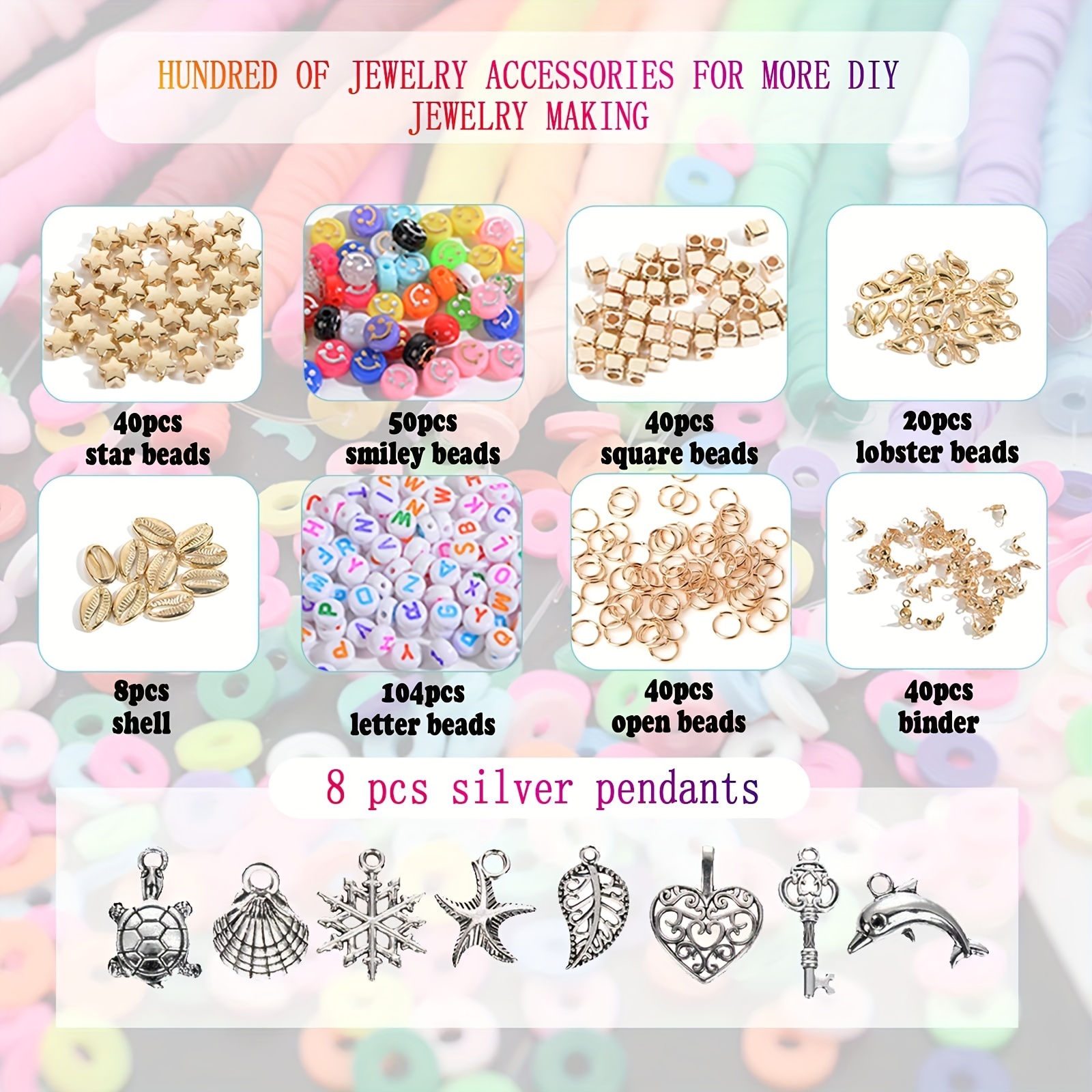 4000pcs Clay Beads Set for Bracelet Making Kit