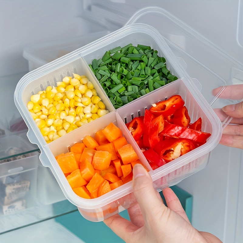 Fruit Vegetable Storage Containers For Fridge Draining Fresh - Temu