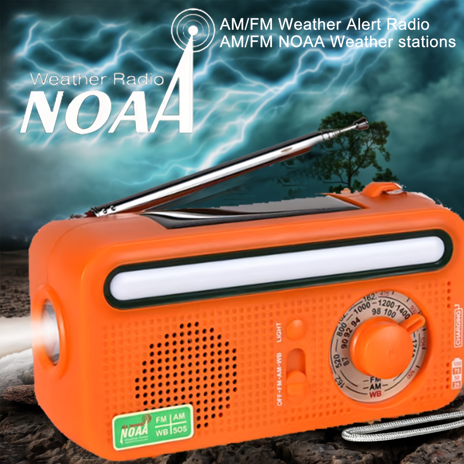Stay Prepared Emergency: Hand Crank Solar Radio /fm/wb/noaa - Temu