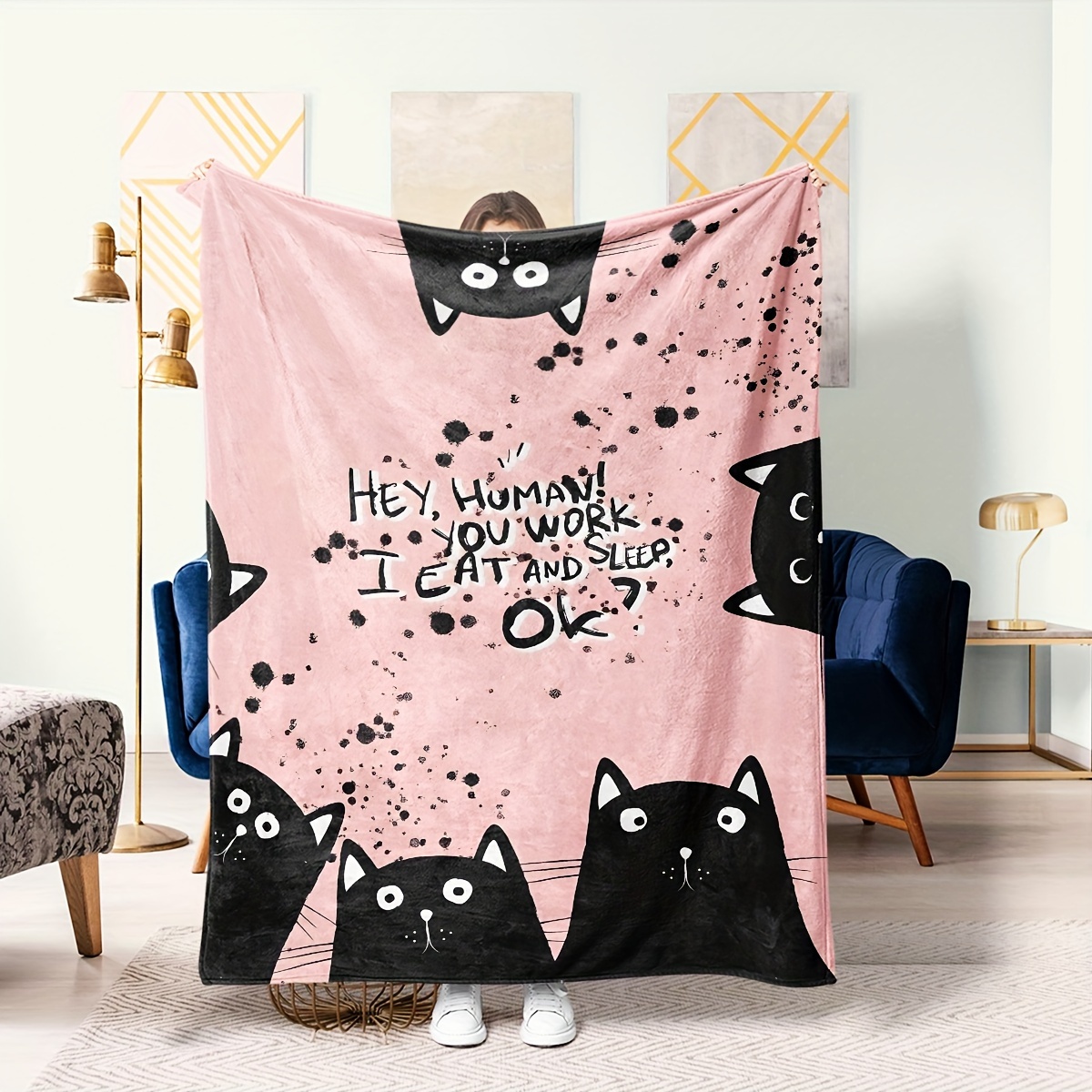 Cat Blanket Home Casual Throw Blanket Soft Warm Sofa Blanket Temu Canada