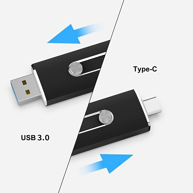 TOPESEL USBメモリ128GB 3.0 Type-C 2in1 OTG デュアルメモリ TypeC*USB3.0  高速フラッシュドライブ スライド式 USB Cフラッシュメモリ スマホ Windows ノート