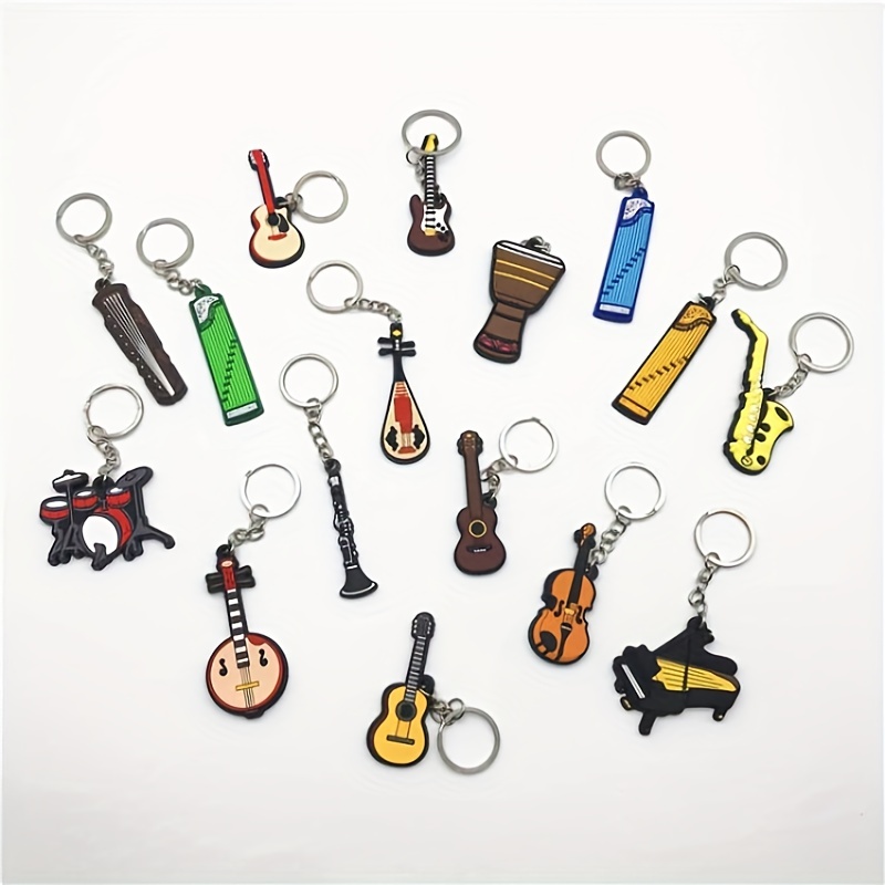 Porte clés guitare folk de fabrication Française artisanale.