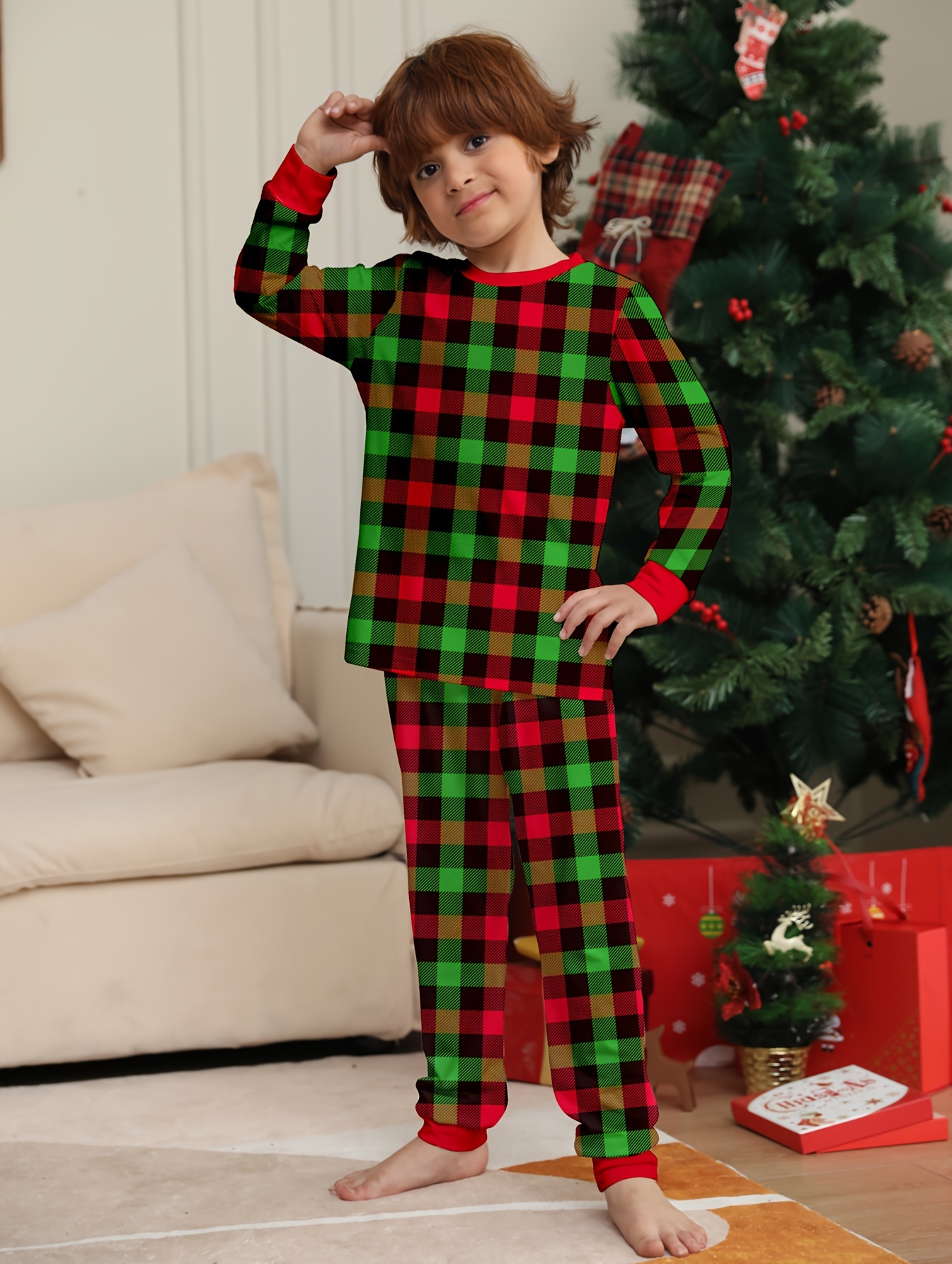 Plaid boys online pajamas