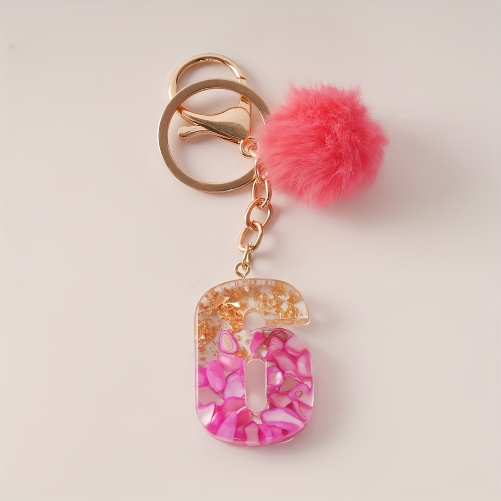 Bling Rhinestone French Bulldog Puffy Tassel Key Chain Purse