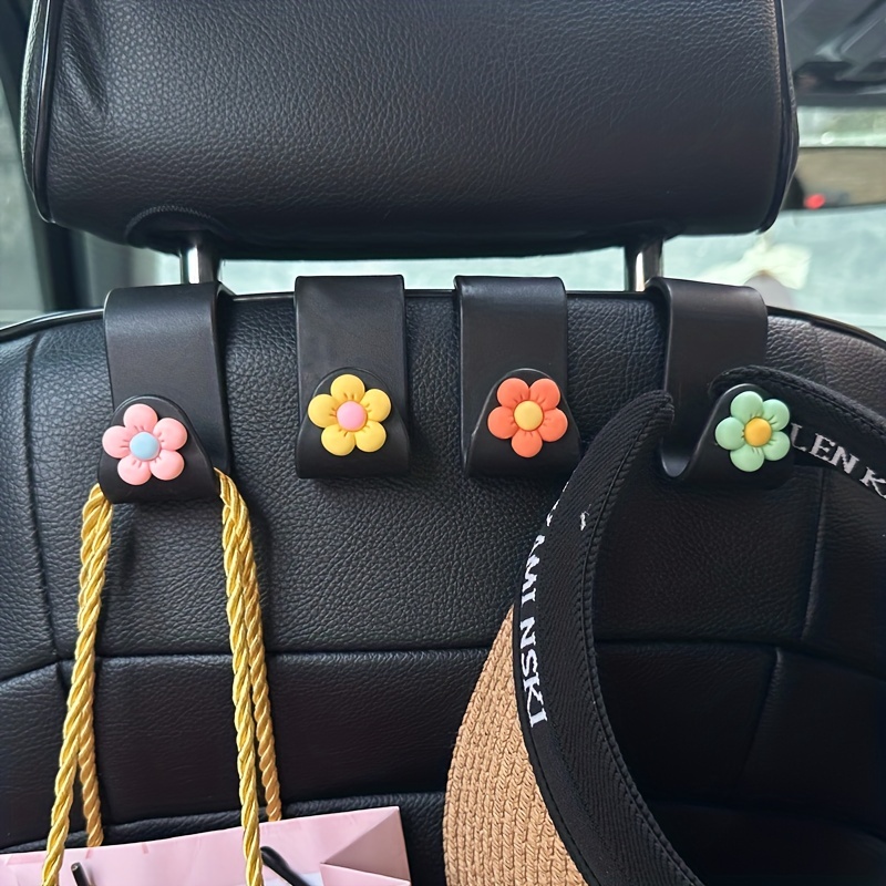 

4pcs Cute Flower Car Hook, Multifunctional Rear Car Supplies, Cute Car Interior Supplies Decoration