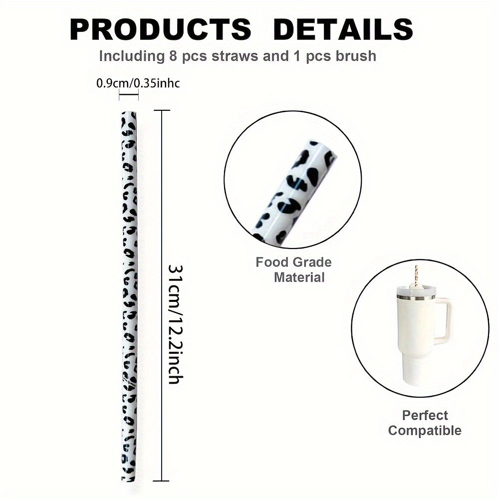 Straws Set, 4 Straws+1 Brush, Color Replacement Straws For Stanley
