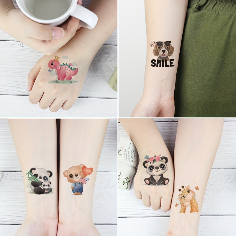 Lindos tatuajes temporales de perros y gatos para niños, 12 hojas de  tatuajes de dibujos animados de perros y gatos para niños y niñas,  suministros de
