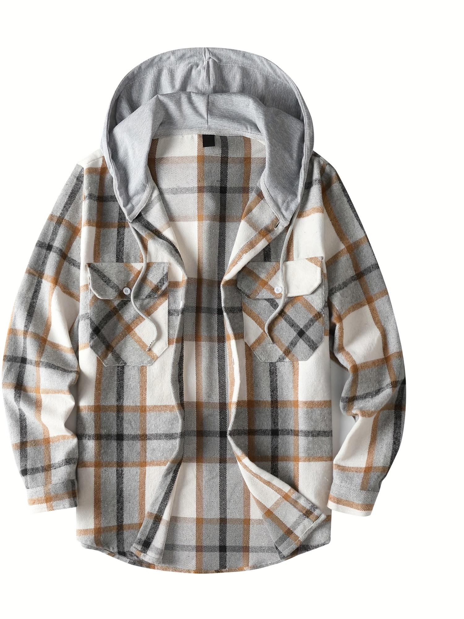 Thin Material Men's Plaid Hooded Long Sleeve Shirt Christmas - Temu