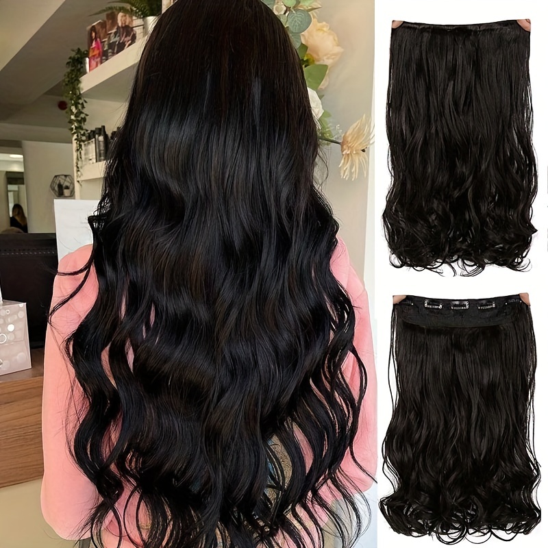 Wavy Curly Hair Extensions 16 Clip In Synthetic Fiber Hair - Temu