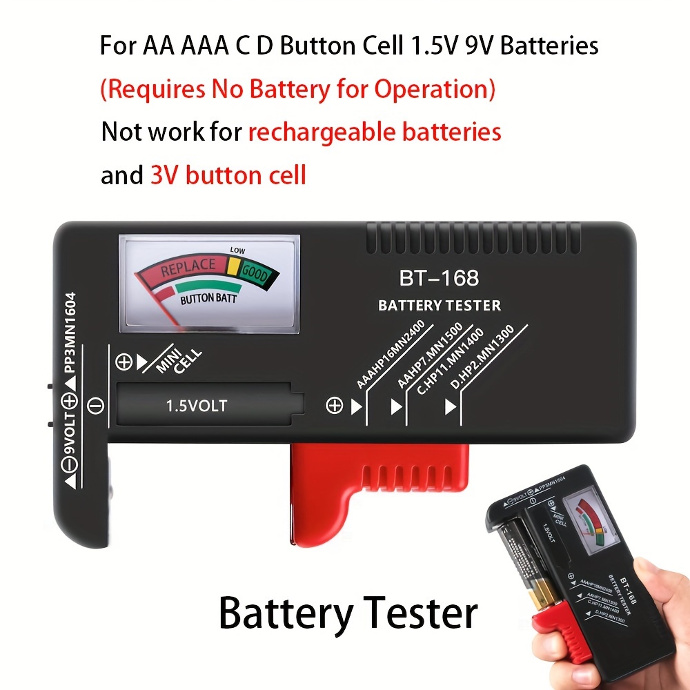 Mini testeur numérique de capacité de batterie 168max, testeur universel de  batterie, pour piles boutons AA AAA 9V, outils de test - AliExpress