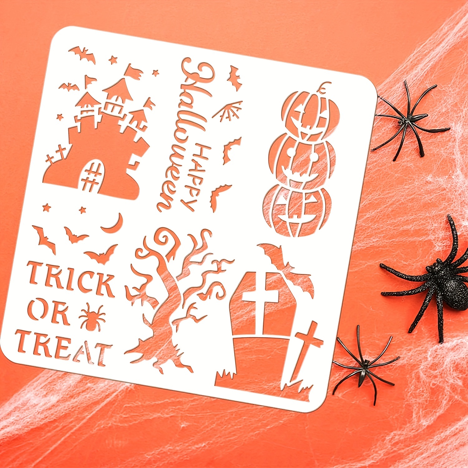 Halloween Stencils For Painting Reusable Pumpkin Spider - Temu