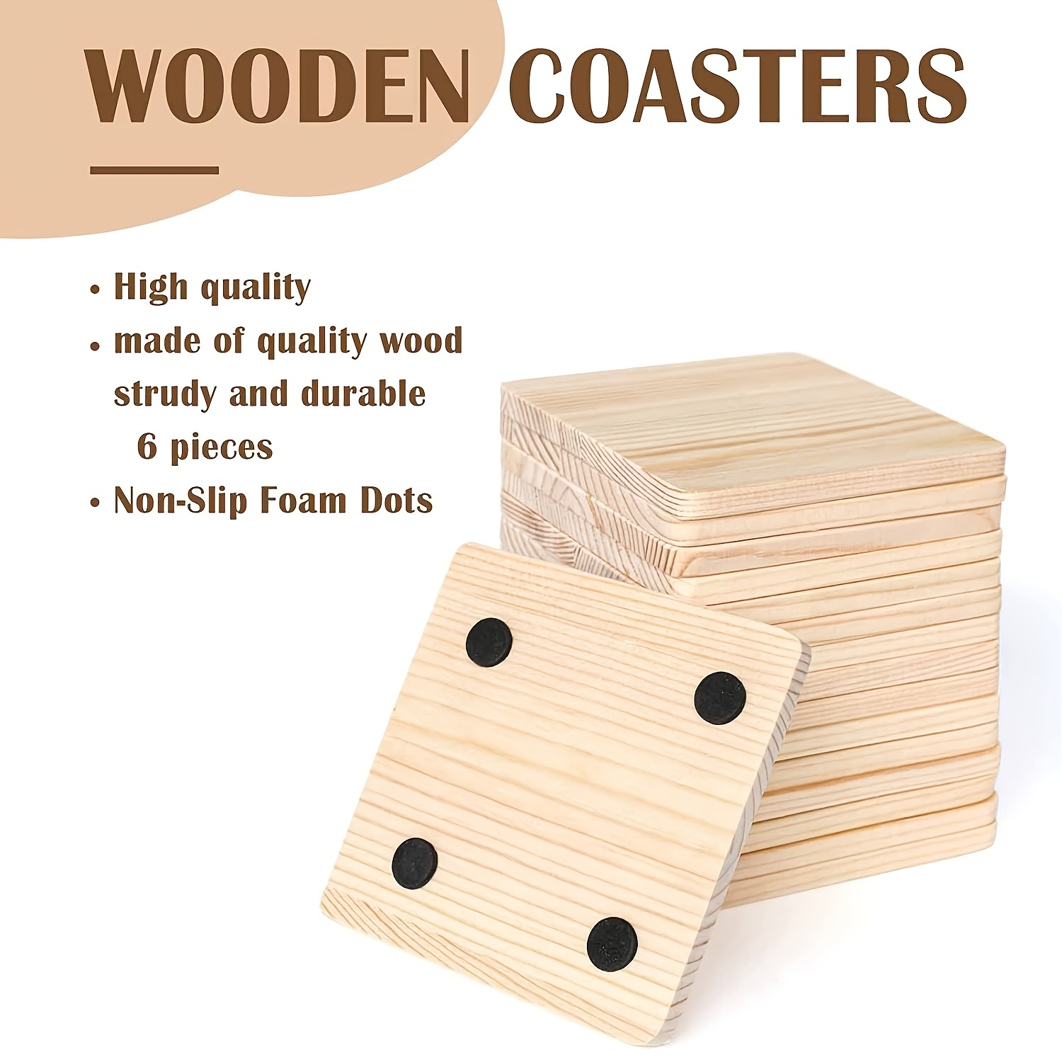 Square Wooden Blank Coasters Made Of Poplar Plywood For - Temu