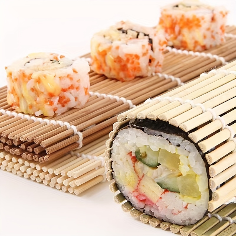 2pcs Bamboo Sushi Rolling Mat, Sushi Making Kit, Natural Bamboo Sushi  Roller Mat Rice Paddle Great Helpers For Making Sushi, Sushi Supplies