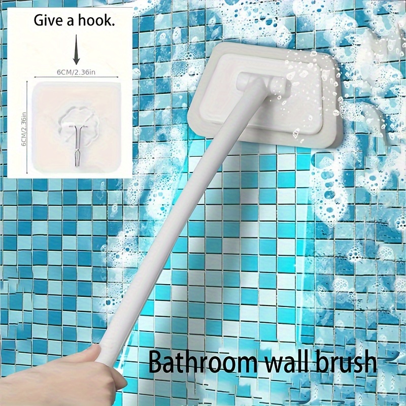 Spazzola per la pulizia della doccia con manico lungo, wihxd allungabile  per vasca e piastrelle con 2 spazzole sostituibili per la pulizia della