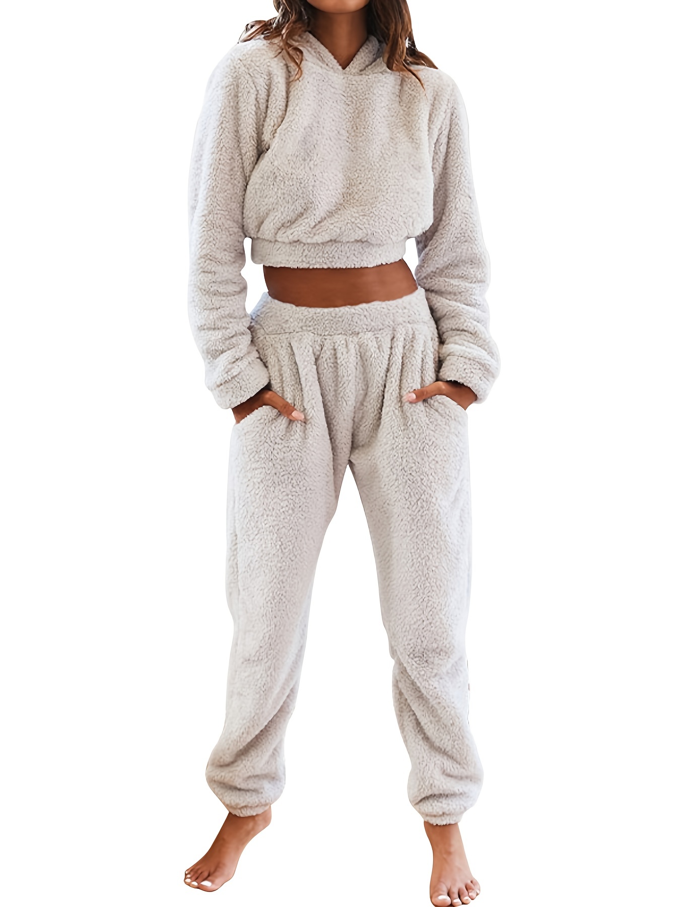 Two-piece Solid Hoodie Set, Stylish Loose Hoodie & Athletic Elastic  Sweatpants, Women's Clothing - Temu Netherlands