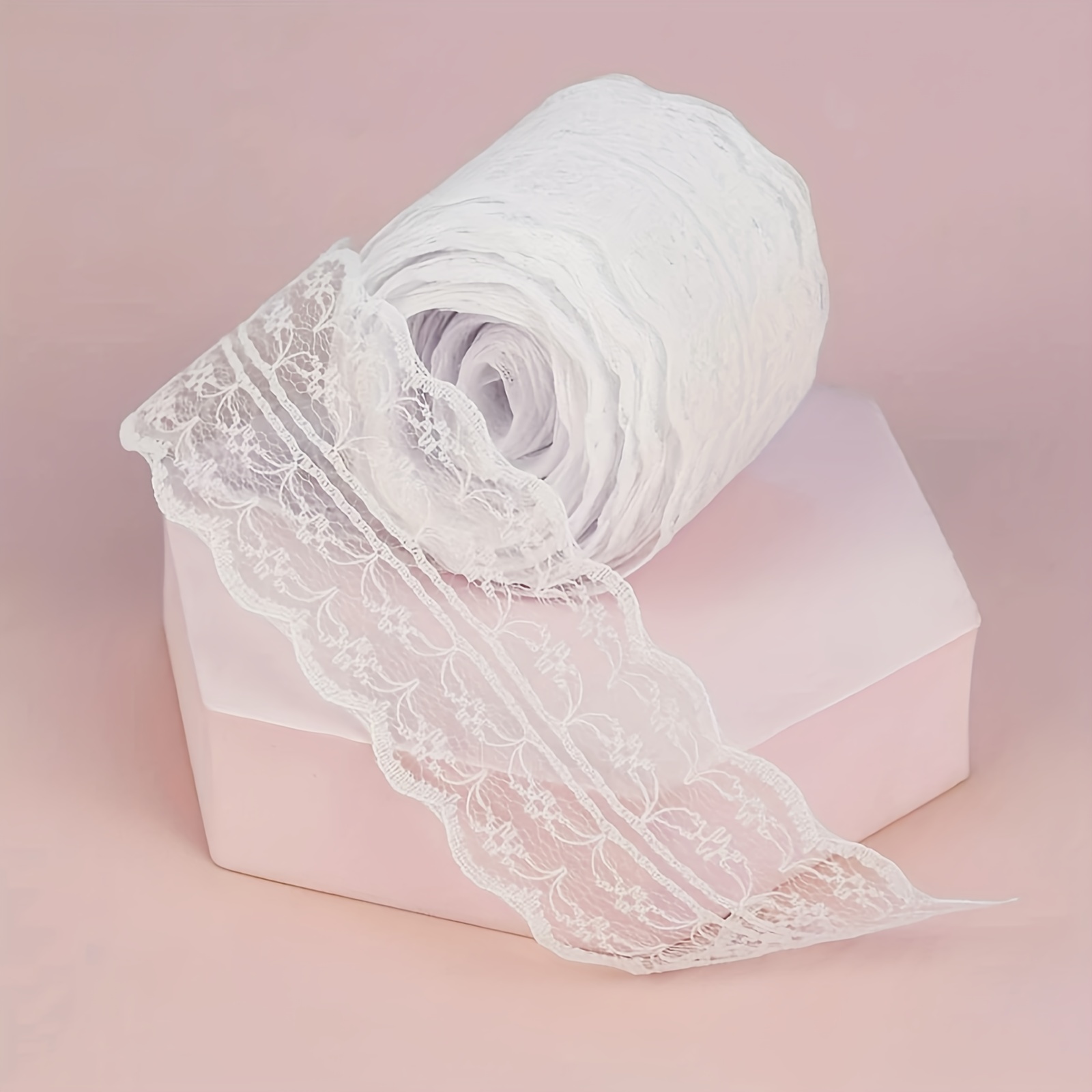 5 Yards Cotton Lace Lace Diy Ribbon Ribbon Ribbon Decorative - Temu