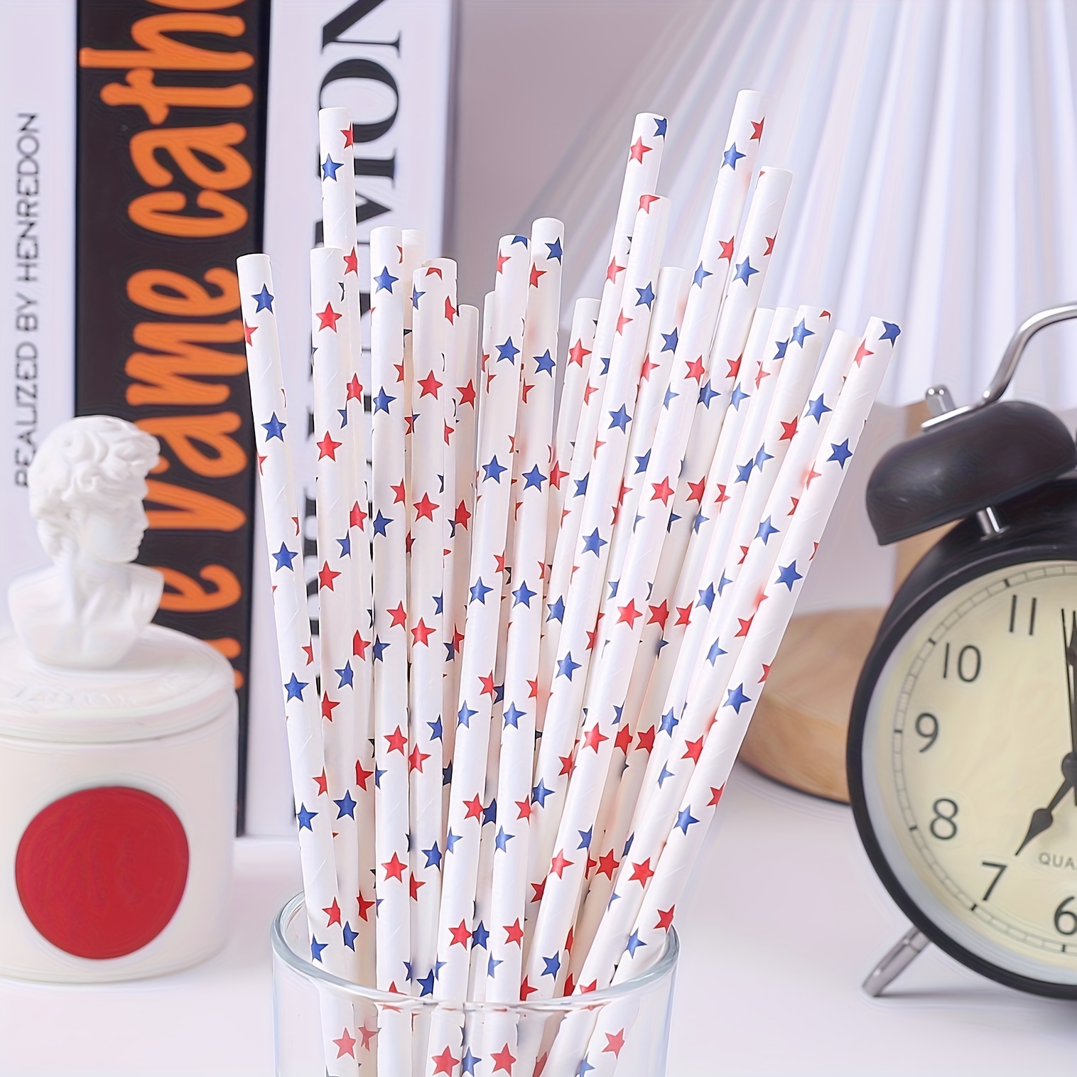 200pcs Christmas Disposable Drinking Paper Straws
