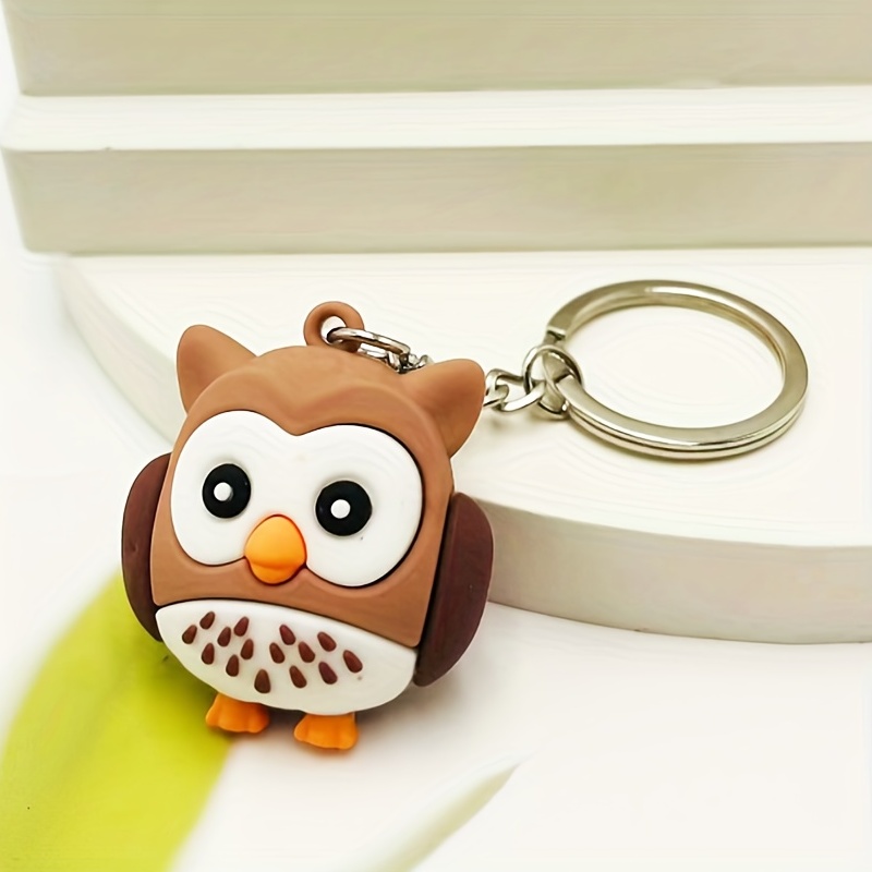 Wooden Owl Keychain