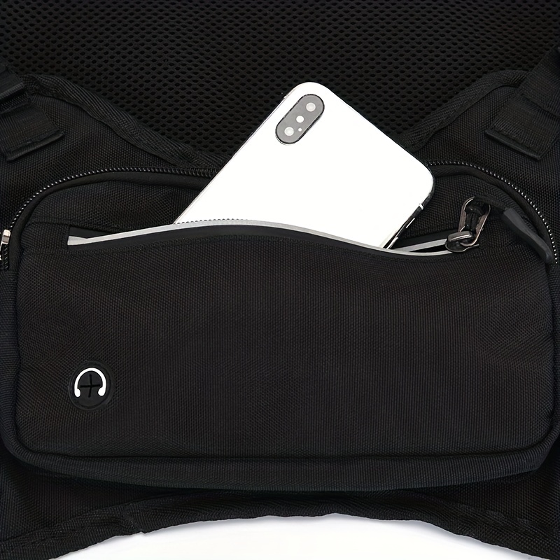Fashion Men's Chest Bag Reflective Running Waist Bag Running Mobile Phone  Bag Tactical Vest - Temu
