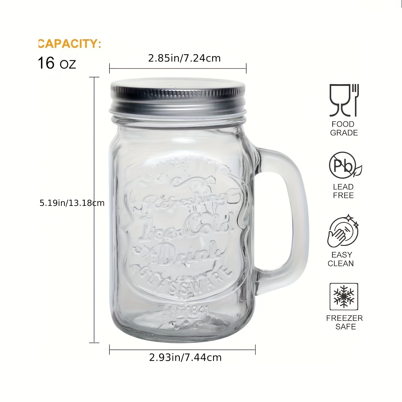 500ml Fruit Juice Cup Beverage Yogurt Glass Bottle with Handle and