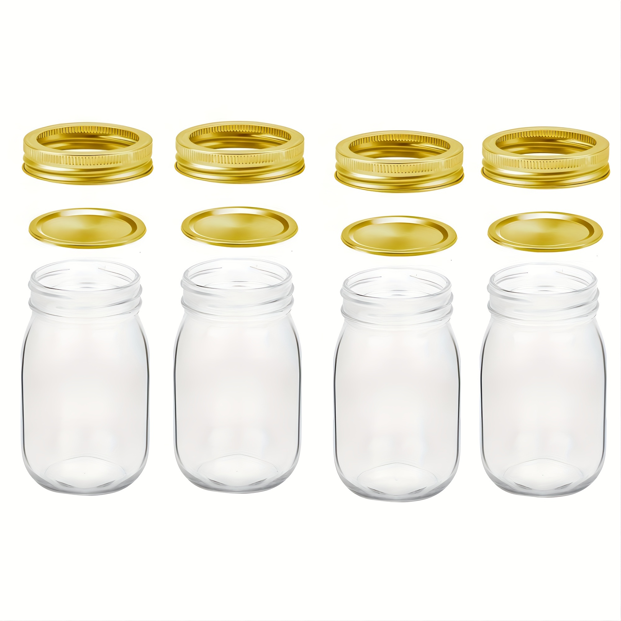6 Oz Clear Hexagon Jars,Small Glass Jars with Lids(Golden),Mason Jars for  Herbs