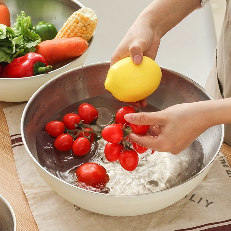 Stainless Steel Food-grade Cooking Bowls, Kitchen Baking And Noodles, Mixing  Bowl Salad Bowl, Household Egg Bowl - Temu