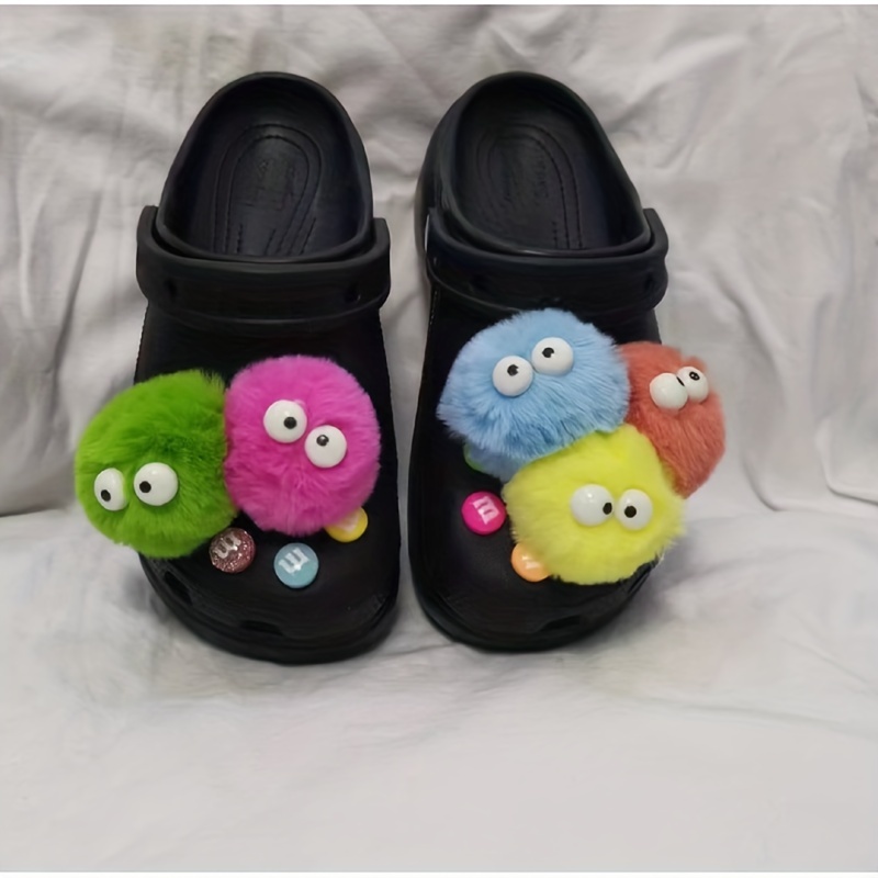 DIY Candy Color Plush Ball Shoes Charms for Croc Furry Ball Cute