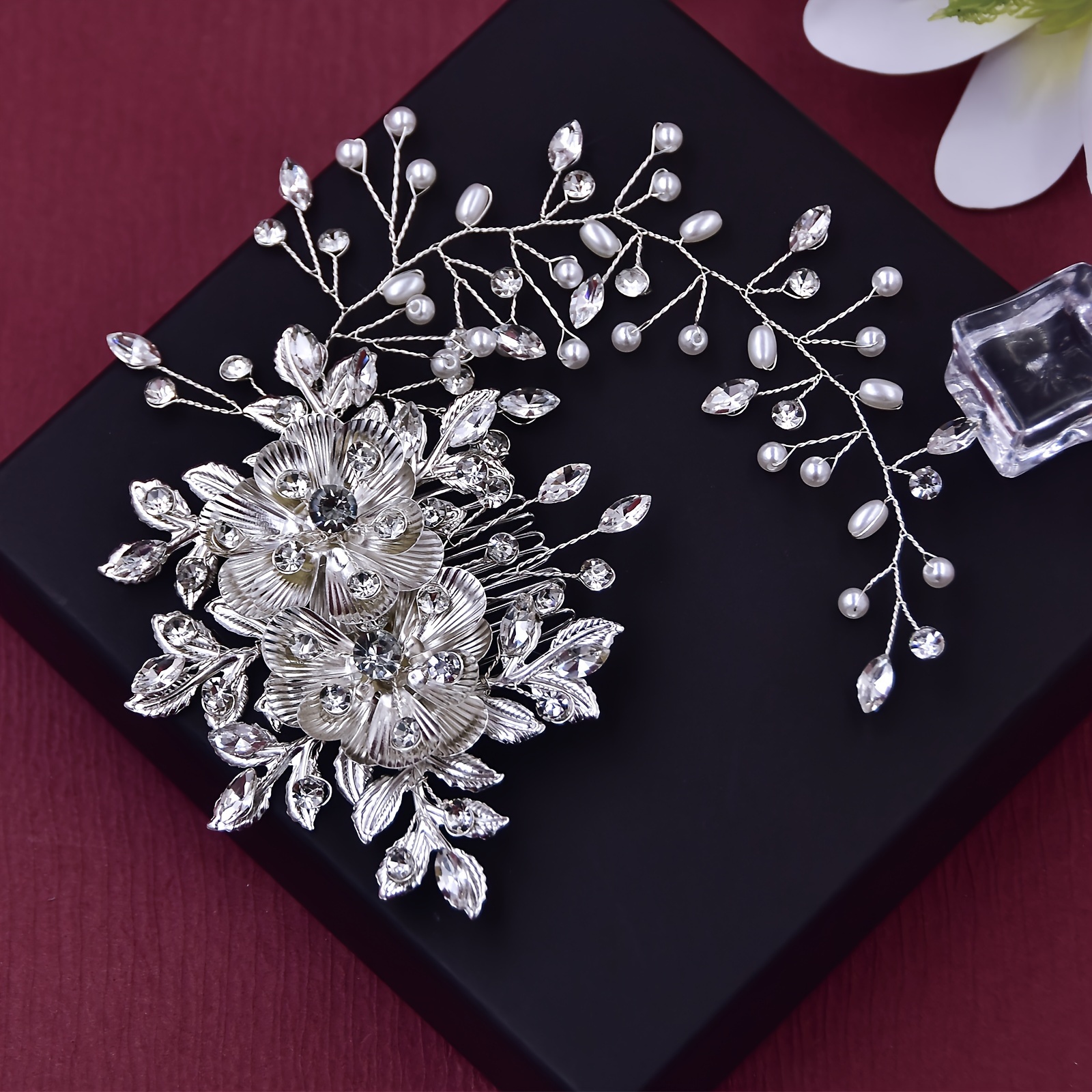 1 dona barg shaklidagi soch choʻpichasi, soch choʻpichasi, toʻy kiyimi uchun soch aksessuarlari tafsilotlari 1