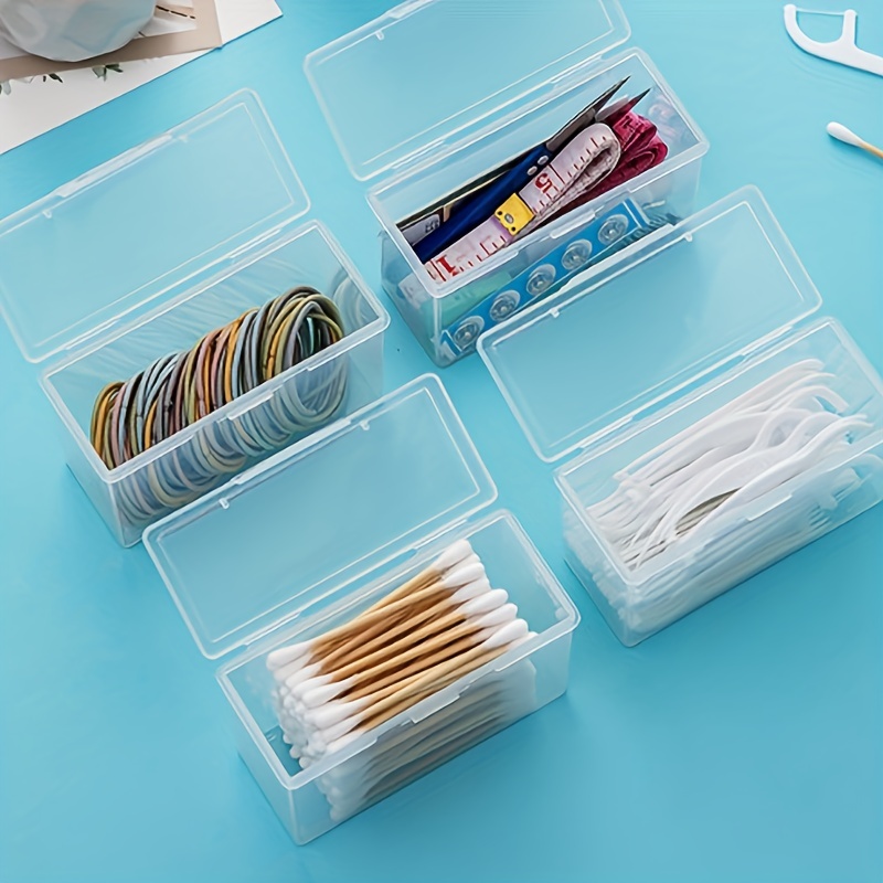Mduoduo 2 Pcs Portable Travel Clear Small Sorting Storage Box Cotton Swabs  Band-aid 