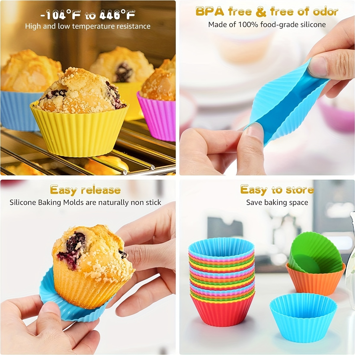 1PC Food Grade Silicone Cupcake Mold Muffin Chocolate Cake Baking Silicone  Cup