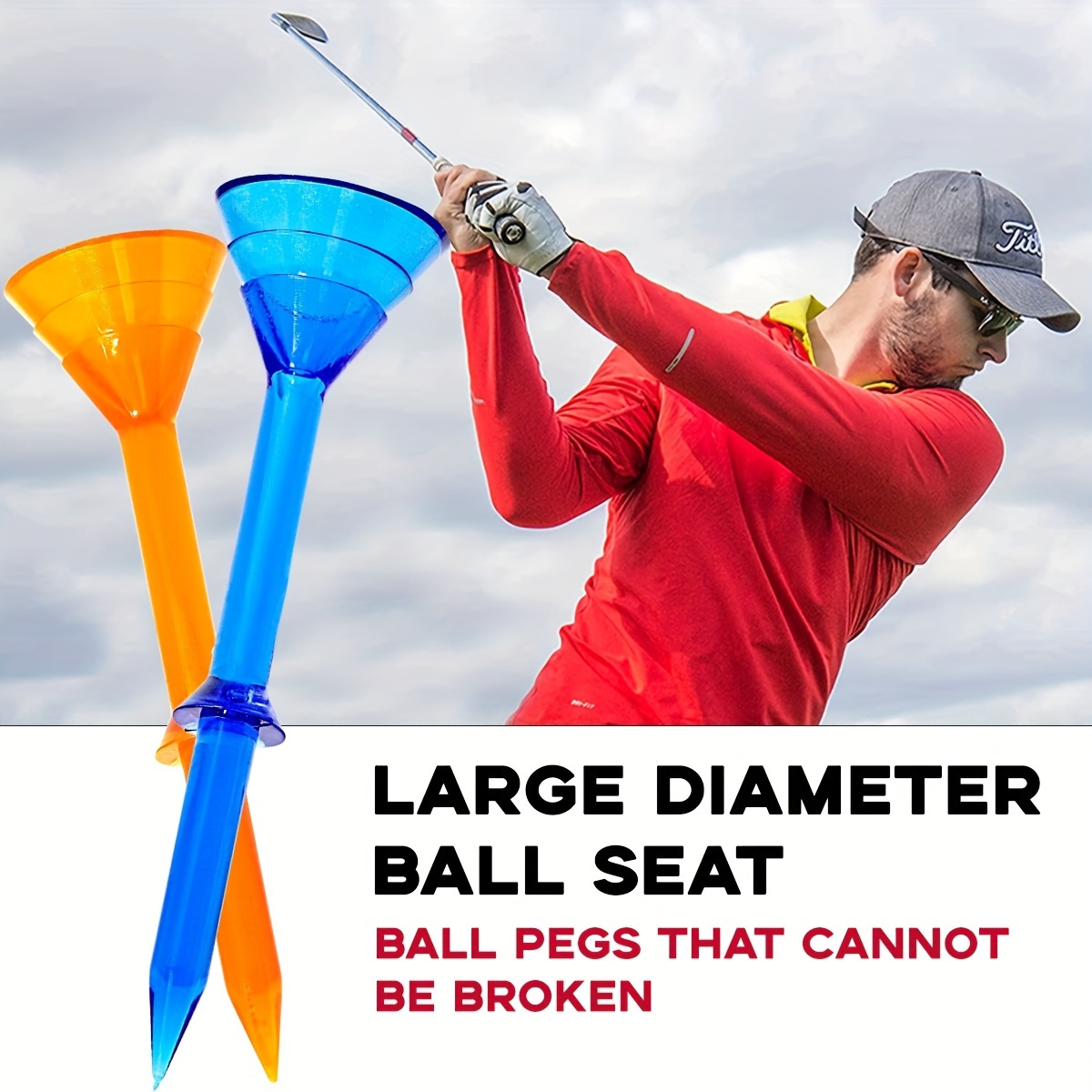 Kaesi10pcs Golf Tees Wear Resistant Portable Oblique Insertion Diminuer  Friction Professional Augmenter Distance Compact 10 Degrés Golf Ball Tees  Golf